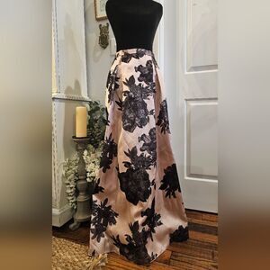 ALEX EVENINGS Floral Velvet Brocade Maxi Skirt Sz M Whimsigoth Dark Romantic